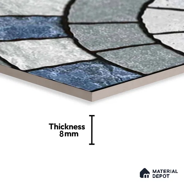 Patterned Look Parking Tile TL 08370 1 ft x 1 ft Vitrified Matte Finish - 8 mm | Please Expect a Slight Variation of Pattern