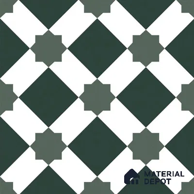 Moroccan Tile TL 08020  Graphite Rise Black 1 ft x 1 ft Vitrified Matte Finish - 9 mm | Suitable for Living Room, Kitchen, Balcony Floor & Wall | Please Expect a Slight Variation of Pattern