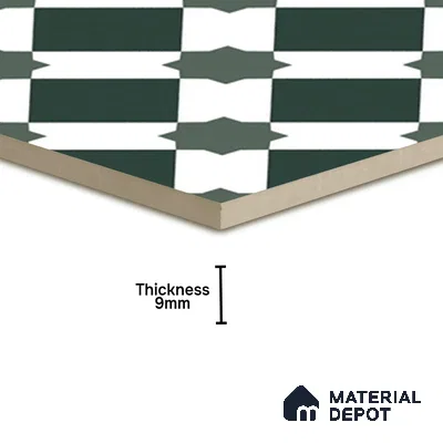 Moroccan Tile TL 08020  Graphite Rise Black 1 ft x 1 ft Vitrified Matte Finish - 9 mm | Suitable for Living Room, Kitchen, Balcony Floor & Wall | Please Expect a Slight Variation of Pattern