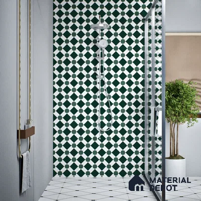 Moroccan Tile TL 08020  Graphite Rise Black 1 ft x 1 ft Vitrified Matte Finish - 9 mm | Suitable for Living Room, Kitchen, Balcony Floor & Wall | Please Expect a Slight Variation of Pattern