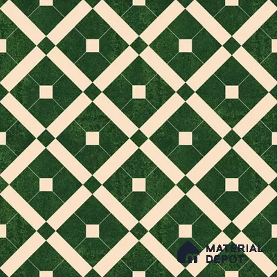 Moroccan Wall & Floor Tile TL 08015 Silica Crest Green 1 ft x 1 ft Porcelain Matte Finish - 9 mm | Suitable for Bathroom, Kitchen, Balcony | Please Expect a Slight Variation of Pattern