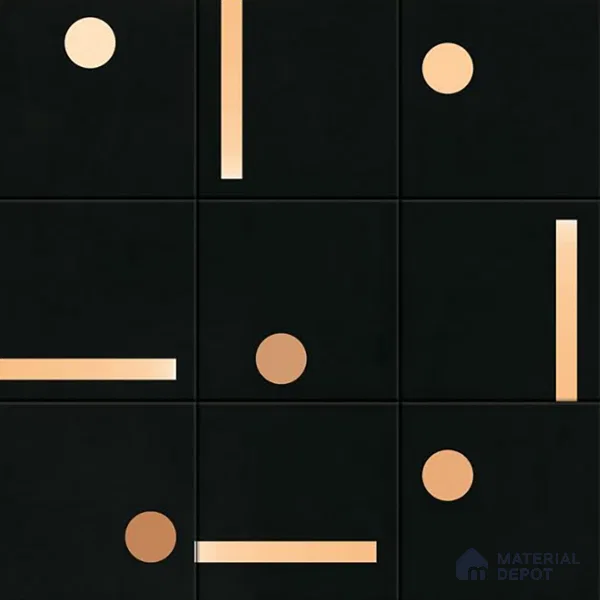Moroccan Wall & Floor Tile TL 08016 Rockveil Grey Black 1 ft x 1 ft Vitrified Matte Finish - 9 mm | Suitable for Bathroom, Kitchen, Balcony | Please Expect a Slight Variation of Pattern