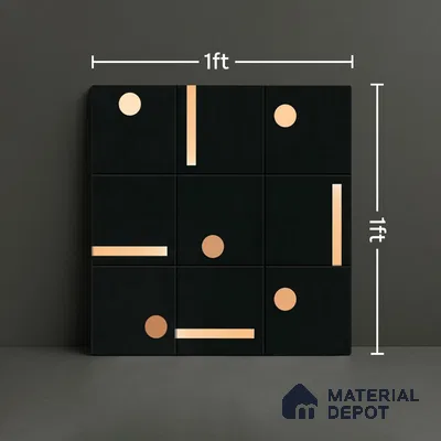 Moroccan Wall & Floor Tile TL 08016 Rockveil Grey Black 1 ft x 1 ft Vitrified Matte Finish - 9 mm | Suitable for Bathroom, Kitchen, Balcony | Please Expect a Slight Variation of Pattern