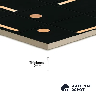 Moroccan Wall & Floor Tile TL 08016 Rockveil Grey Black 1 ft x 1 ft Vitrified Matte Finish - 9 mm | Suitable for Bathroom, Kitchen, Balcony | Please Expect a Slight Variation of Pattern
