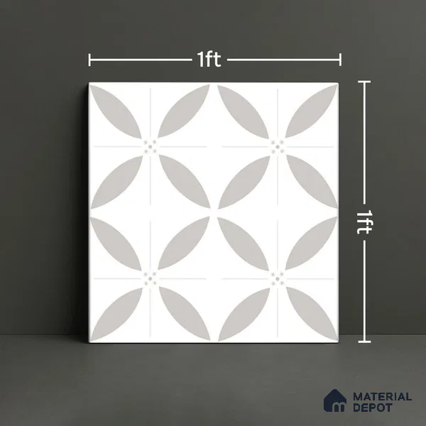 Moroccan Tile TL 08014  Emberline Multi Colour 1 ft x 1 ft Vitrified Matte Finish - 9 mm | Suitable for Living Room, Kitchen, Balcony Floor & Wall | Please Expect a Slight Variation of Pattern (Sample)