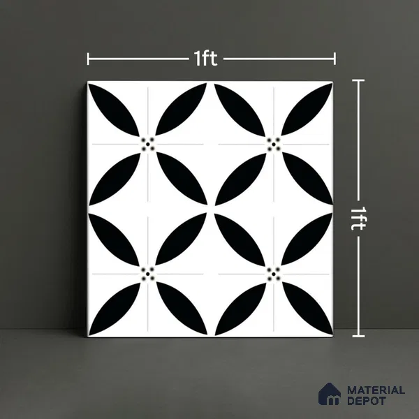 Moroccan Tile TL 08013  Urban Clay Multi Colour 1 ft x 1 ft Vitrified Matte Finish - 9 mm | Suitable for Living Room, Kitchen, Balcony Floor & Wall | Please Expect a Slight Variation of Pattern