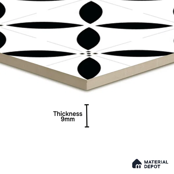 Moroccan Tile TL 08013  Urban Clay Multi Colour 1 ft x 1 ft Vitrified Matte Finish - 9 mm | Suitable for Living Room, Kitchen, Balcony Floor & Wall | Please Expect a Slight Variation of Pattern