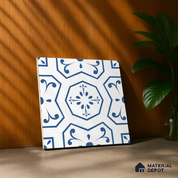 Moroccan Wall & Floor Tile TL 08012 Zenith Taupe White 1 ft x 1 ft Porcelain Matte Finish - 9 mm | Suitable for Bathroom, Kitchen, Balcony | Please Expect a Slight Variation of Pattern