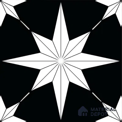 Moroccan Wall & Floor Tile TL 08019 Monochrome Canyon 1 ft x 1 ft Vitrified Matte Finish - 9 mm | Suitable for Bathroom, Kitchen, Entryway | Please Expect a Slight Variation of Pattern