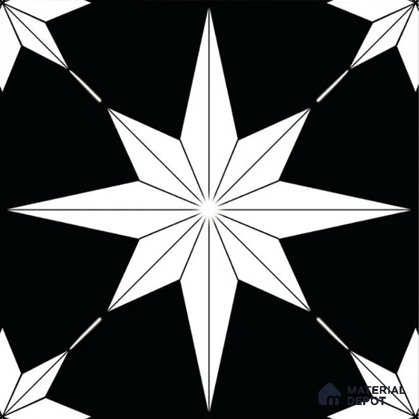 Moroccan Wall & Floor Tile TL 08019 Monochrome Canyon 1 ft x 1 ft Vitrified Matte Finish - 9 mm | Suitable for Bathroom, Kitchen, Entryway | Please Expect a Slight Variation of Pattern
