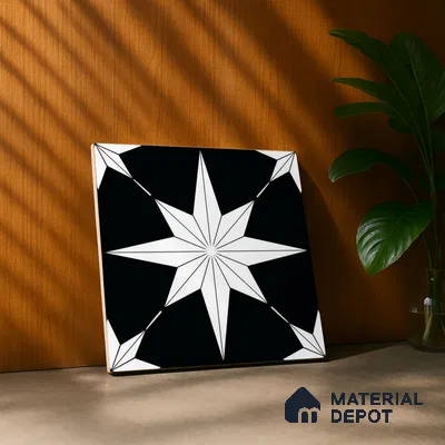 Moroccan Wall & Floor Tile TL 08019 Monochrome Canyon 1 ft x 1 ft Vitrified Matte Finish - 9 mm | Suitable for Bathroom, Kitchen, Entryway | Please Expect a Slight Variation of Pattern