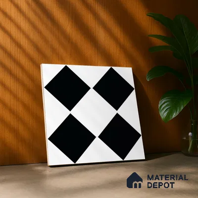 Moroccan Wall & Floor Tile TL 08018 Monochrome Timbermist 1 ft x 1 ft Vitrified Matte Finish - 9 mm | Suitable for Bathroom, Kitchen, Entryway | Please Expect a Slight Variation of Pattern