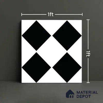 Moroccan Wall & Floor Tile TL 08018 Monochrome Timbermist 1 ft x 1 ft Vitrified Matte Finish - 9 mm | Suitable for Bathroom, Kitchen, Entryway | Please Expect a Slight Variation of Pattern