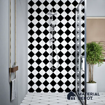 Moroccan Wall & Floor Tile TL 08018 Monochrome Timbermist 1 ft x 1 ft Vitrified Matte Finish - 9 mm | Suitable for Bathroom, Kitchen, Entryway | Please Expect a Slight Variation of Pattern