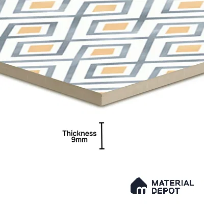 Moroccan Wall & Floor Tile TL 08011 Ashen Drift 1 ft x 1 ft Vitrified Matte Finish - 9 mm | Suitable for Bathroom, Kitchen, Balcony | Please Expect a Slight Variation of Pattern