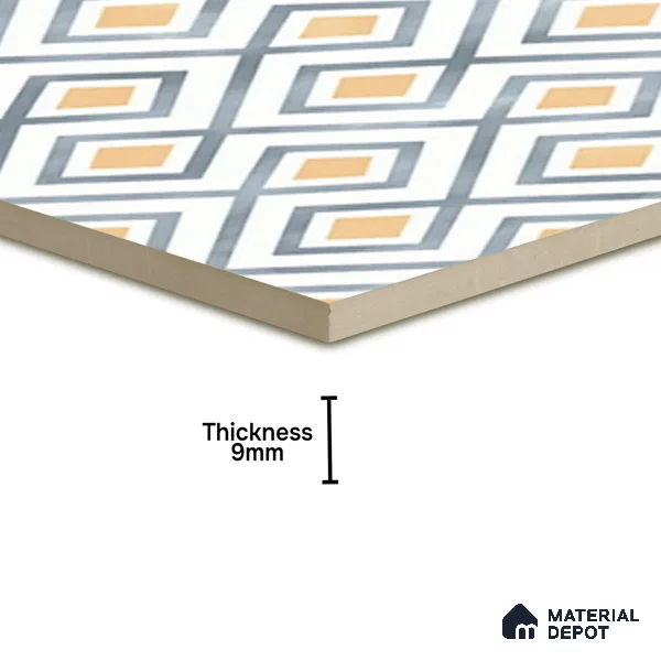 Moroccan Wall & Floor Tile TL 08011 Ashen Drift 1 ft x 1 ft Vitrified Matte Finish - 9 mm | Suitable for Bathroom, Kitchen, Balcony | Please Expect a Slight Variation of Pattern