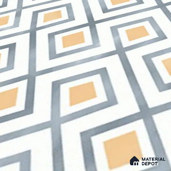 Moroccan Wall & Floor Tile TL 08011 Ashen Drift 1 ft x 1 ft Vitrified Matte Finish - 9 mm | Suitable for Bathroom, Kitchen, Balcony | Please Expect a Slight Variation of Pattern