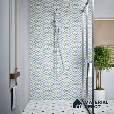 Moroccan Wall & Floor Tile TL 08011 Ashen Drift 1 ft x 1 ft Vitrified Matte Finish - 9 mm | Suitable for Bathroom, Kitchen, Balcony | Please Expect a Slight Variation of Pattern