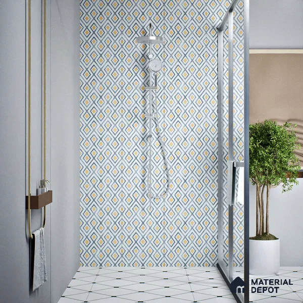 Moroccan Wall & Floor Tile TL 08011 Ashen Drift 1 ft x 1 ft Vitrified Matte Finish - 9 mm | Suitable for Bathroom, Kitchen, Balcony | Please Expect a Slight Variation of Pattern