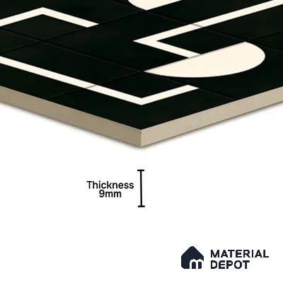 Faux Subway Tile TL 08017  Jasper Loom Black 1 ft x 1 ft Porcelain Matte Finish - 9 mm | Suitable For Kitchen, Bathroom, Balcony | Please Expect a Slight Variation of Pattern