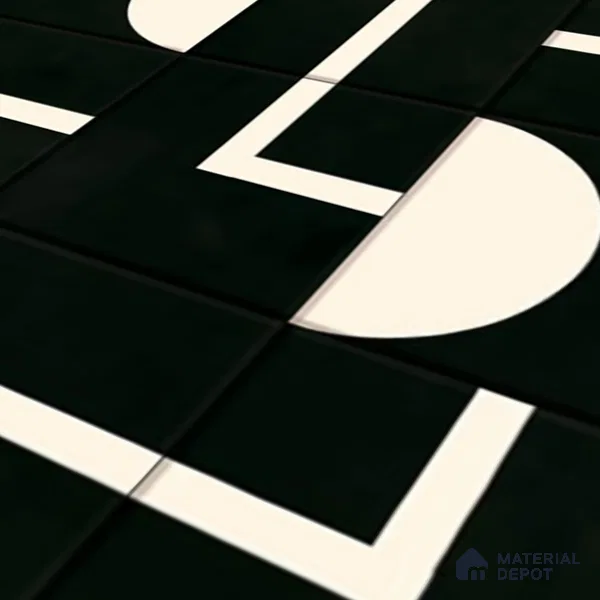 Faux Subway Tile TL 08017  Jasper Loom Black 1 ft x 1 ft Porcelain Matte Finish - 9 mm | Suitable For Kitchen, Bathroom, Balcony | Please Expect a Slight Variation of Pattern