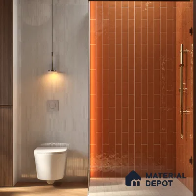 Subway Look  Tile TL 07669 C Plain Fox 1 ft x 2.95 inch Designer Tiles Ceramic Glossy Finish - 9 mm