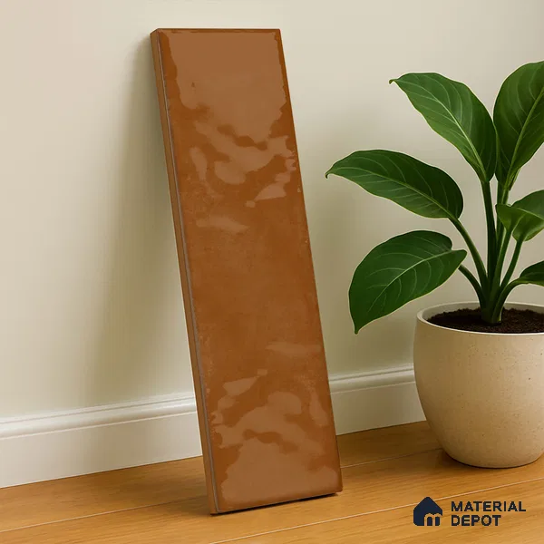 Subway Look  Tile TL 07669 C Plain Fox 1 ft x 2.95 inch Designer Tiles Ceramic Glossy Finish - 9 mm