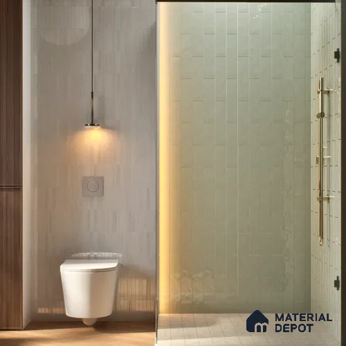 Subway Look  Tile TL 07669 D Plain Lime 1 ft x 2.95 inch Designer Tiles Ceramic Glossy Finish - 9 mm