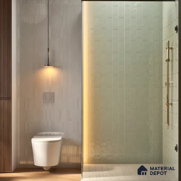 Subway Look Tile TL 07669 D Plain Lime 1 ft x 2.95 inch Designer Tiles Ceramic Glossy Finish - 9 mm