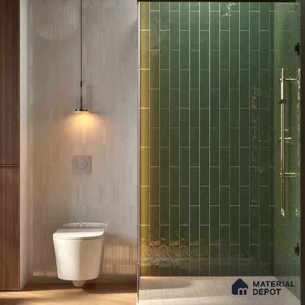 Subway Look  Tile TL 07669 E Plain Pine 1 ft x 2.95 inch Designer Tiles Ceramic Glossy Finish - 9 mm