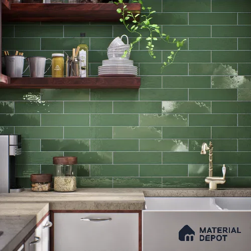 Subway Look Tile TL 07669 E Plain Pine 1 ft x 2.95 inch Designer Tiles Ceramic Glossy Finish - 9 mm