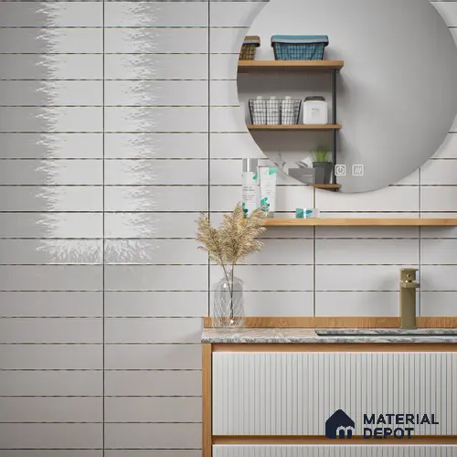 Subway Look Tile TL 07669 Plain Bianco 1 ft x 2.95 inch Designer Tiles Ceramic Glossy Finish - 9 mm