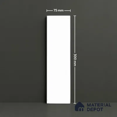 Subway Look  Tile TL 07669 Plain Bianco 1 ft x 2.95 inch Designer Tiles Ceramic Glossy Finish - 9 mm