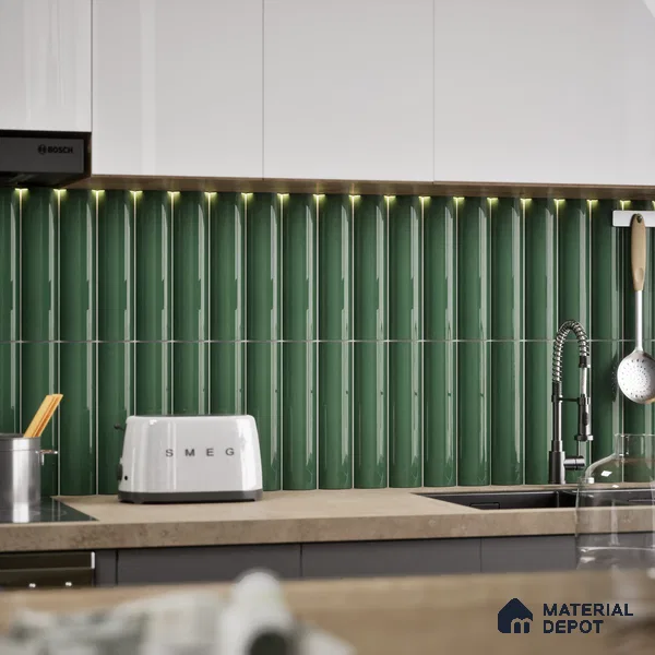 Subway Look  Tile TL 07644 E Pentagone Pine 1 ft x 2.95 inch Designer Tiles Ceramic Glossy Finish - 9 mm