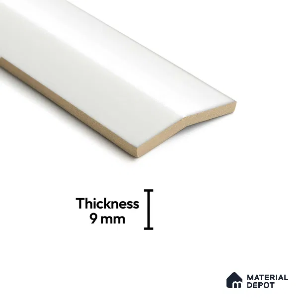 Subway Look  Tile TL 07644 Pentagone Bianco 1 ft x 2.95 inch Designer Tiles Ceramic Glossy Finish - 9 mm