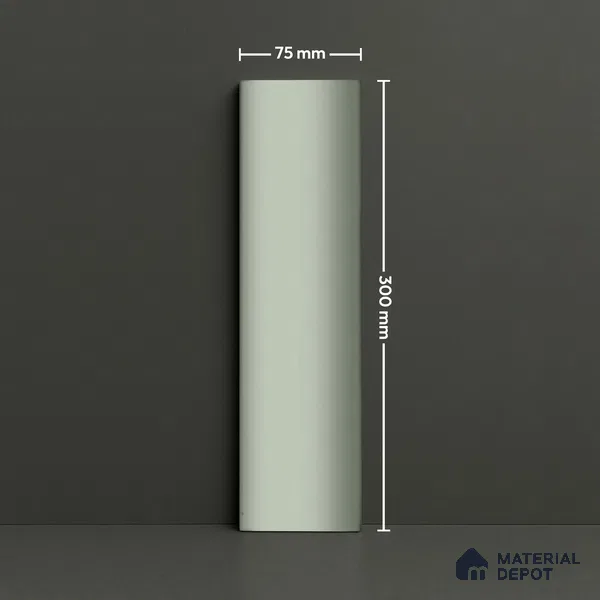 Subway Look  Tile TL 07643 D Oval Lime 1 ft x 2.95 inch Designer Tiles Ceramic Glossy Finish - 9 mm