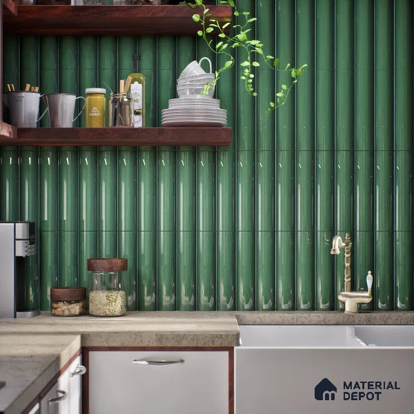 Subway Look  Tile TL 07643 E Oval Pine 1 ft x 2.95 inch Designer Tiles Ceramic Glossy Finish - 9 mm