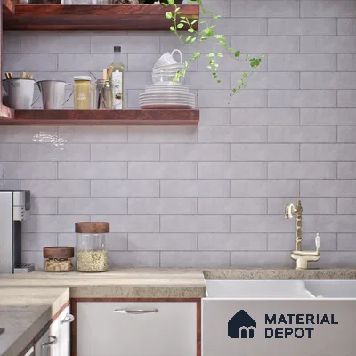 Subway Look  Tile TL 07616 B Cambry Dk Grey 1 ft x 2.95 inch Designer Tiles Ceramic Glossy Finish - 9 mm (Sample)