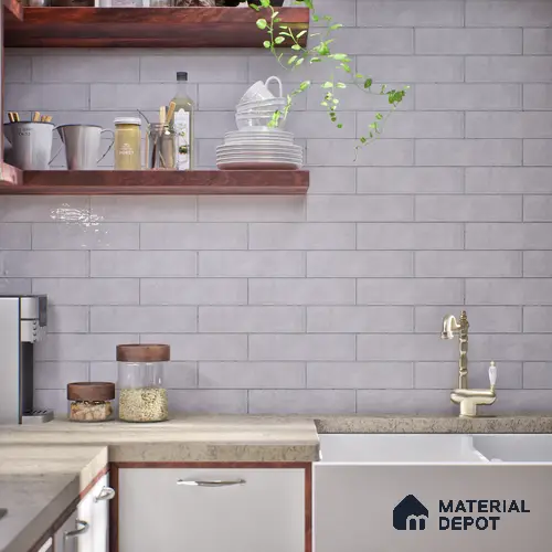 Subway Look  Tile TL 07616 B Cambry Dk Grey 1 ft x 2.95 inch Designer Tiles Ceramic Glossy Finish - 9 mm