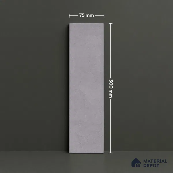 Subway Look  Tile TL 07616 B Cambry Dk Grey 1 ft x 2.95 inch Designer Tiles Ceramic Glossy Finish - 9 mm (Sample)