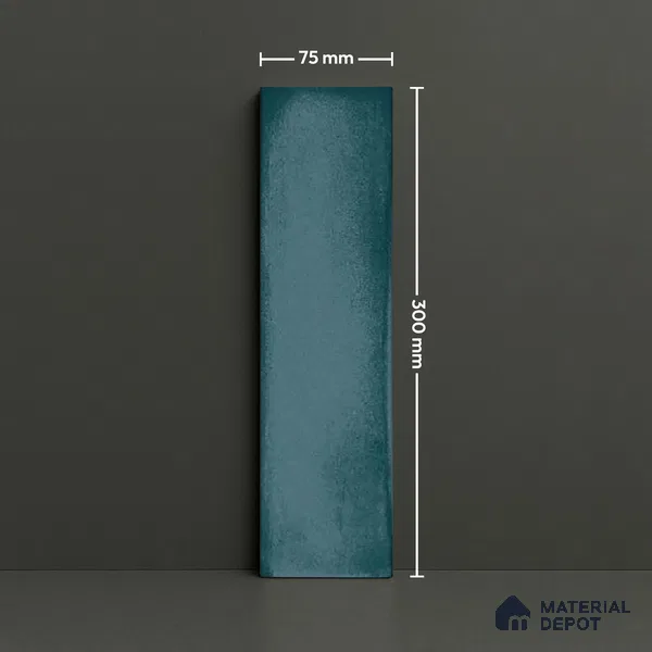 Subway Look  Tile TL 07616 C Cambry Green 1 ft x 2.95 inch Designer Tiles Ceramic Glossy Finish - 9 mm