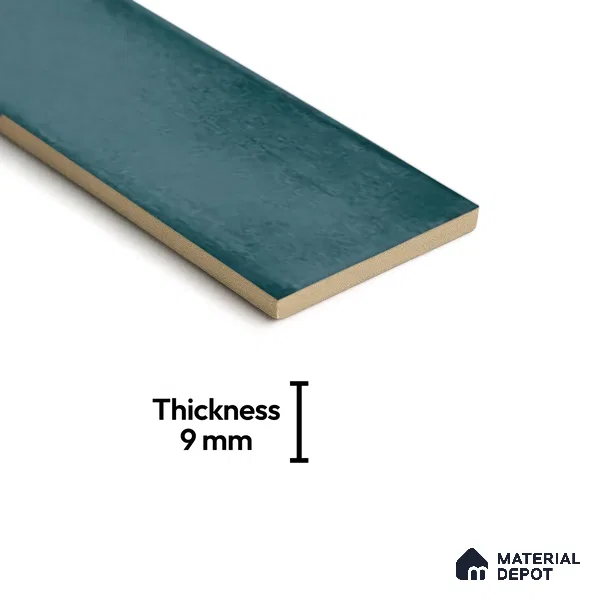 Subway Look  Tile TL 07616 C Cambry Green 1 ft x 2.95 inch Designer Tiles Ceramic Glossy Finish - 9 mm