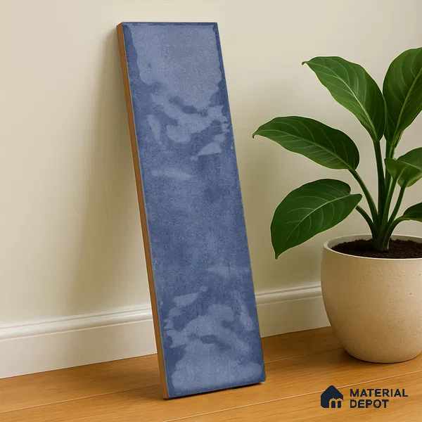 Subway Look  Tile TL 07616 D Cambry Blue 1 ft x 2.95 inch Designer Tiles Ceramic Glossy Finish - 9 mm (Sample)