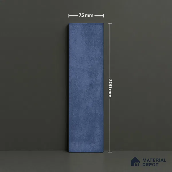 Subway Look  Tile TL 07616 D Cambry Blue 1 ft x 2.95 inch Designer Tiles Ceramic Glossy Finish - 9 mm (Sample)