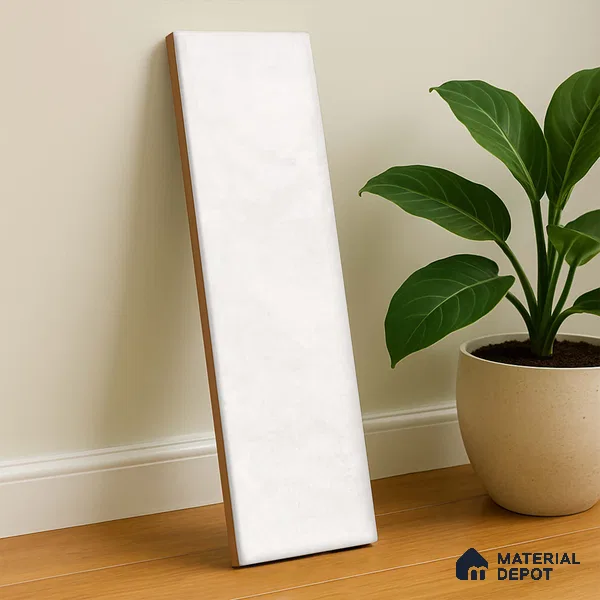 Subway Look  Tile TL 07616 E Cambry White 1 ft x 2.95 inch Designer Tiles Ceramic Glossy Finish - 9 mm (Sample)