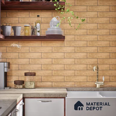 Subway Look  Tile TL 07616 H Cambry Sand 1 ft x 2.95 inch Designer Tiles Ceramic Glossy Finish - 9 mm (Sample)