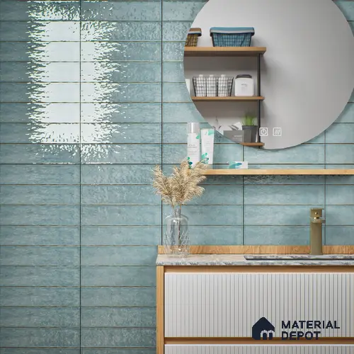 Subway Look Tile TL 07616 I Cambry Sky 1 ft x 2.95 inch Designer Tiles Ceramic Glossy Finish - 9 mm