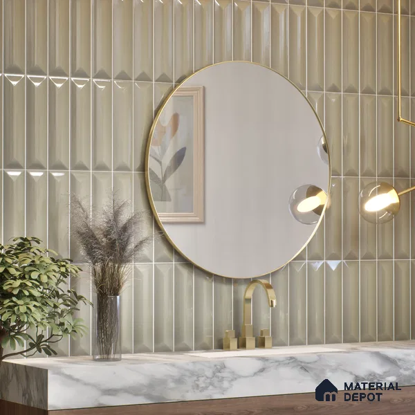 Subway Look  Tile TL 07642 B Toro Leaf 1 ft x 2.95 inch Designer Tiles Ceramic Glossy Finish - 9 mm