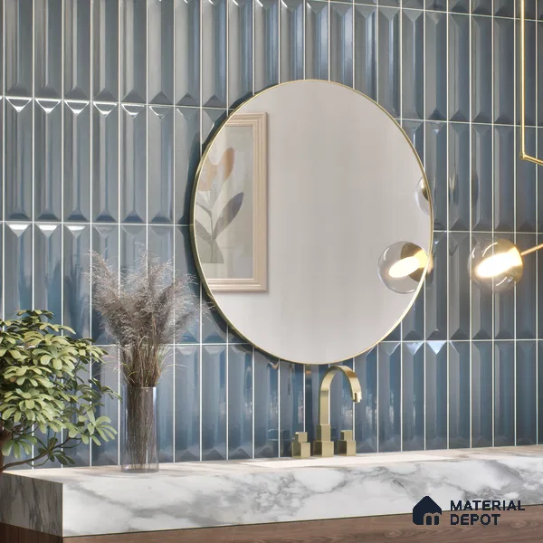 Subway Look Tile TL 07642 C Toro Blue 1 ft x 2.95 inch Designer Tiles Ceramic Glossy Finish - 9 mm