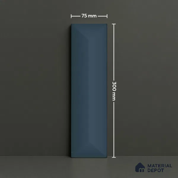 Subway Look Tile TL 07642 C Toro Blue 1 ft x 2.95 inch Designer Tiles Ceramic Glossy Finish - 9 mm